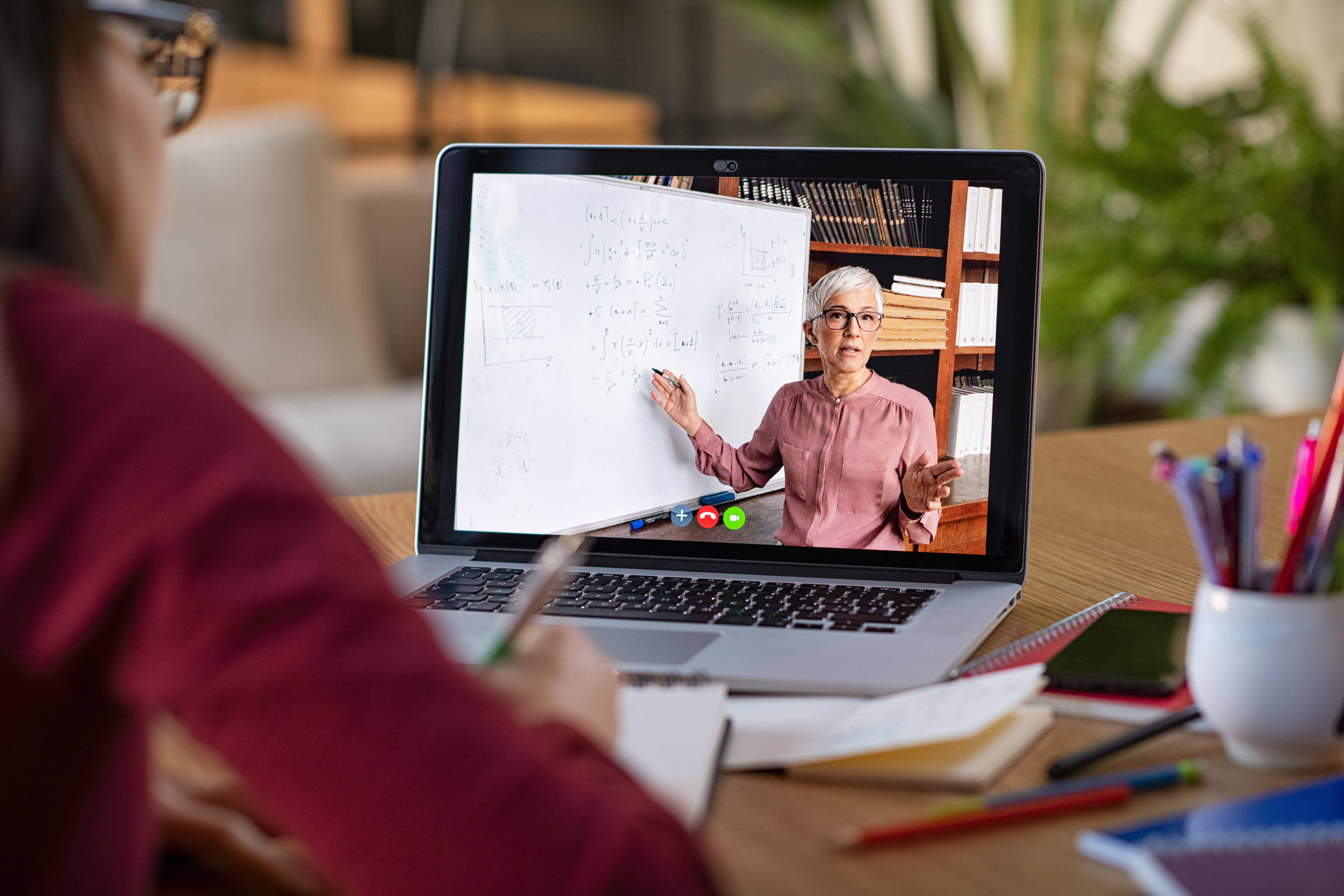 Student studying with focus